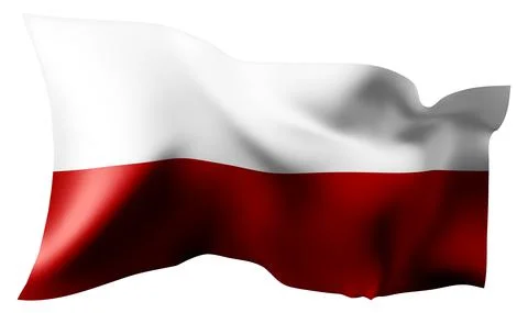 Flag of Poland waving in the wind. イラスト素材