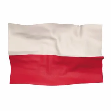 Flag of Poland on a white background 3d-rendering 스톡 일러스트