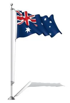 Flag pole australia Stock Illustration
