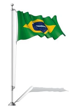 Flag pole brazil Stock Illustration