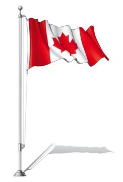 Flag pole canada Stock Illustration