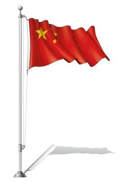Flag pole china. Stock Illustration