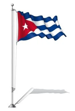Flag pole cuba. Stock Illustration