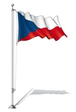 Flag pole czech Stock Illustration