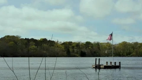 Flag Pole On Dock Vídeos de archivo 148122992