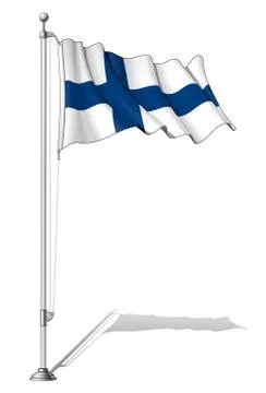 Flag pole finland Stock Illustration
