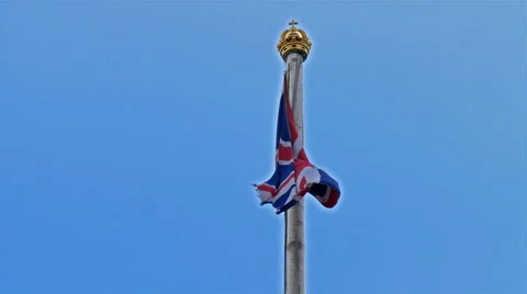 The flag pole with the golden crown Video stock 47856490