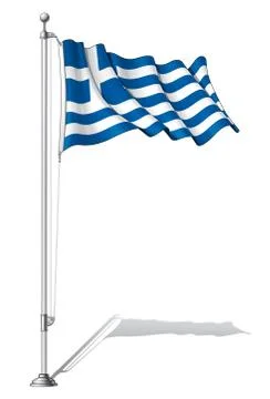 Flag pole greece. Stock Illustration