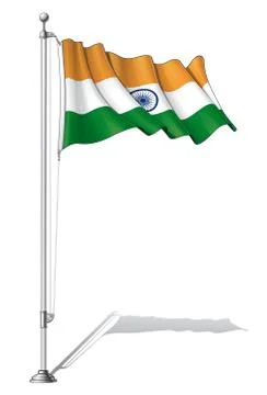 Flag pole india Stock Illustration