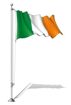 Flag pole ireland Stock Illustration