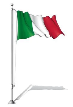 Flag pole italy Stock Illustration