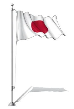 Flag pole japan Stock Illustration