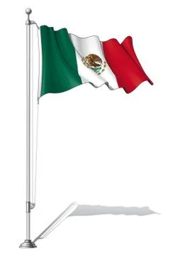 Flag pole mexico Stock Illustration