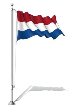 Flag pole netherlands Stock Illustration