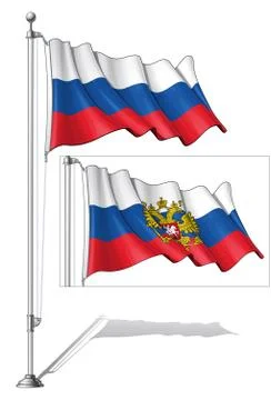 Flag pole russia. Stock Illustration