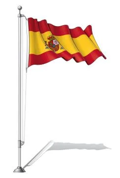 Flag pole spain Stock Illustration