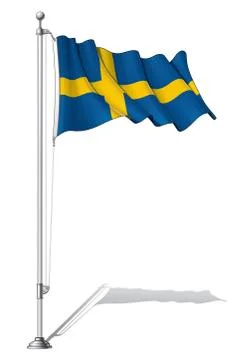 Flag pole sweden Stock Illustration