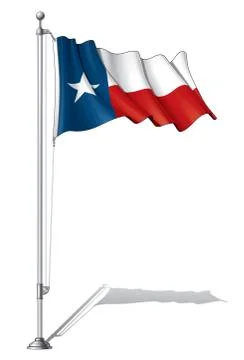 Flag Pole Texas Stock Illustration