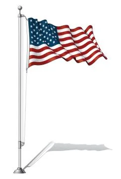 Flag pole usa. Stock Illustration