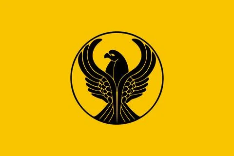 Flag of Pontus  Black Double-Headed Eagle on Yellow Field, Pontic Greek Her.. Illustrazione stock