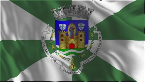 Flag of Porto waving slowly Stock Footage 341768414