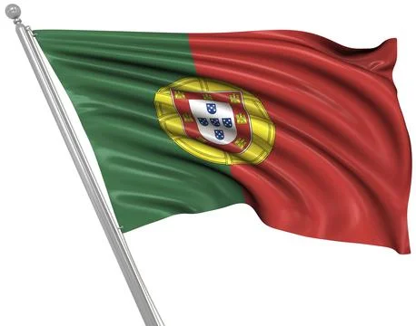 Flag of Portugal, This is a computer generated and 3d rendered image Stock Illustration