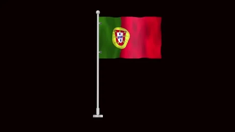 Flag of Portugal waving Stock Footage 320898543