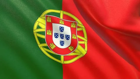Flag of portugal waving in the wind 3d-rendering イラスト素材