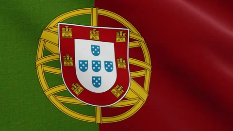 Flag of Portugal waving in the wind Stock Footage 130230144