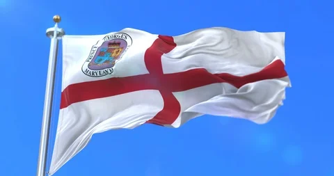Flag of Prince George county, state of Maryland in United States - loop Stock Footage 88411591