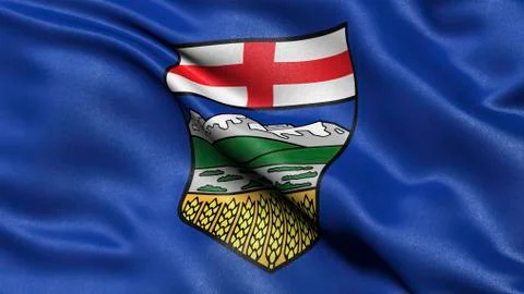 Flag of the Province of Alberta Canada 3 D illustration North America Stock Illustration