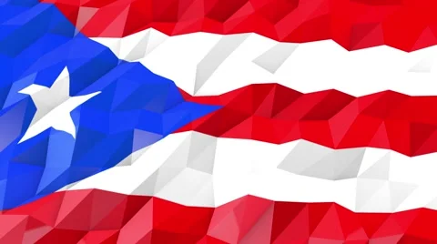 Flag of Puerto Rico 3D Wallpaper Illustration Stock Footage 66414901