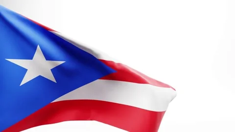 Flag of Puerto Rico, background; 3D render Stock Footage 234296466