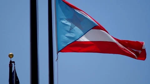 The Flag of Puerto Rico Stock Footage 38809454