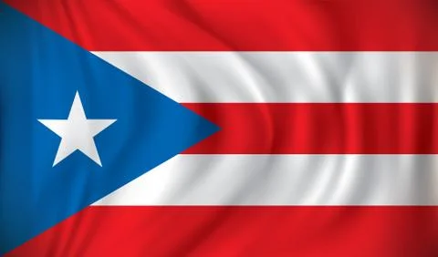Flag of Puerto Rico Stock Illustration