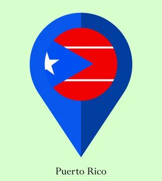Flag Of Puerto Rico, Puerto Rico flag, National flag of Puerto Rico. map pi.. Stock Illustration