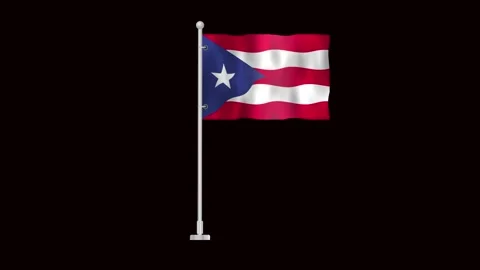 Flag of Puerto Rico waving Stock Footage 320898548
