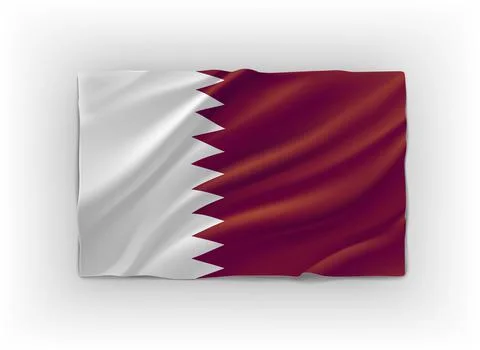 Flag of Qatar. 3d vector object isolated on white Stock-Illustration