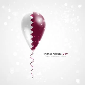 Flag of Qatar on balloon Stock Illustration