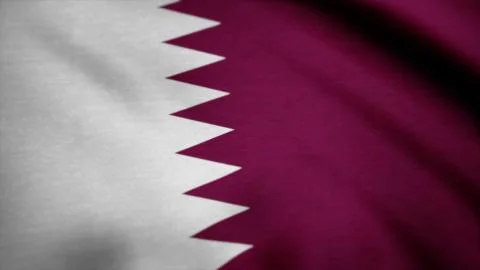 Flag of Qatar. Beautiful 3d animation of Qatar flag in loop mode. Flag Of Qatar Stock Illustration