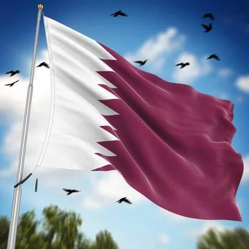 Flag of Qatar Flag of Qatar , This is a computer generated and 3d rendered... Stock Photos