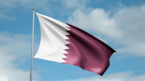 Flag of Qatar 스톡 동영상 444323