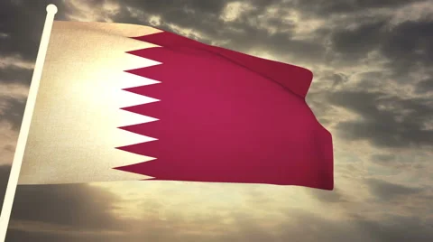 Flag Qatar Video stock 61151558