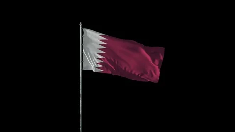 Flag of Qatar Stock Footage 103179407