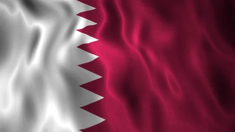 Flag Qatar Stock Footage 128176538
