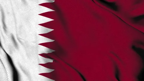 Flag of Qatar with maroon and white serrated design Video stock 314677568