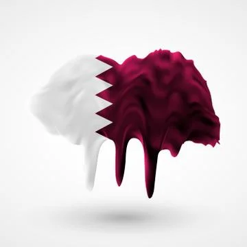 Flag of Qatar painted colors Stock Illustration