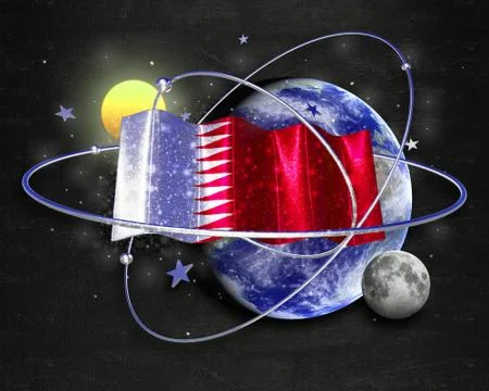 Flag Qatar quality designer flag 库存插图