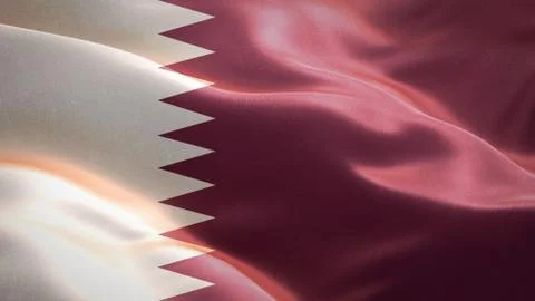 Flag of Qatar waving in the wind. 3D Waving flag design. Stock Illustration