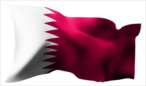 Flag of the Qatar waving in the wind. Stock Illustration